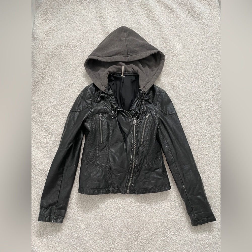 Free People Vegan Leather Moto Jacket